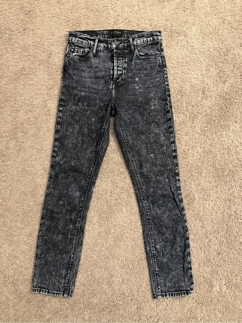 Black Orchid Joan Straight Jeans Women size 26 Black Acid Wash Button Fly Pants